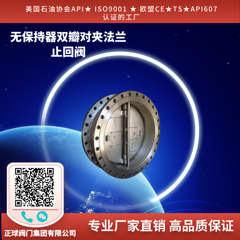无保持器双瓣对夹法兰止回阀