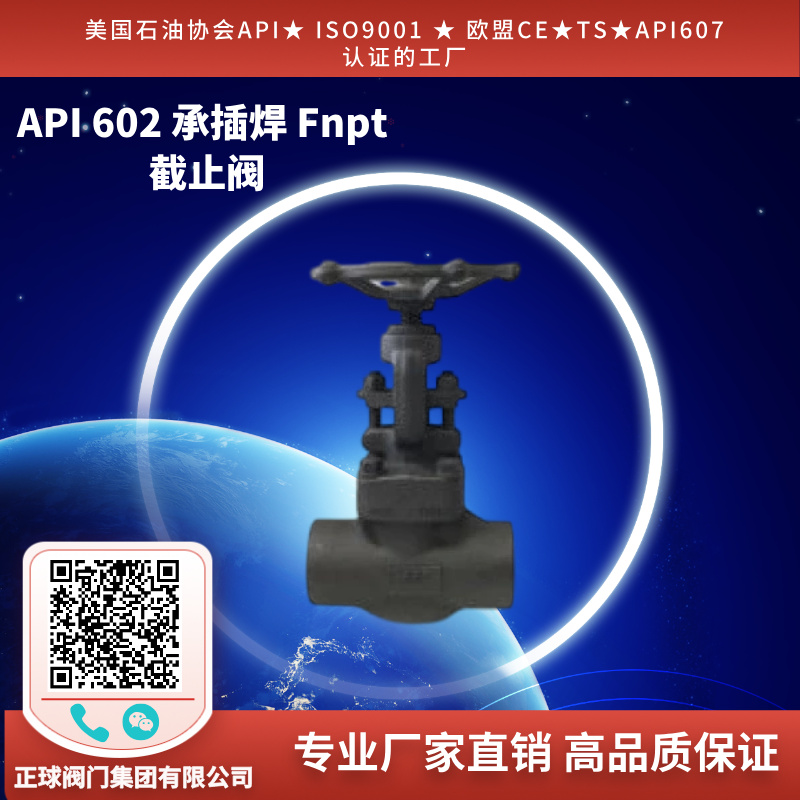 API 602 承插焊 Fnpt 截止阀